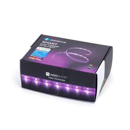 Aigostar - LED strip m. RGBW-farver dæmpbar LED/48W/12V 2x7,5 m Wi-Fi