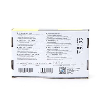 Aigostar - LED strip med sensor dæmpbar 1 m LED/2W/4xAAA 3000K IP65