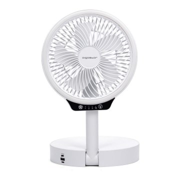 Aigostar - LED trådløs sammenklappelig ventilator med USB-port 6,5W/5V 8000 mAh