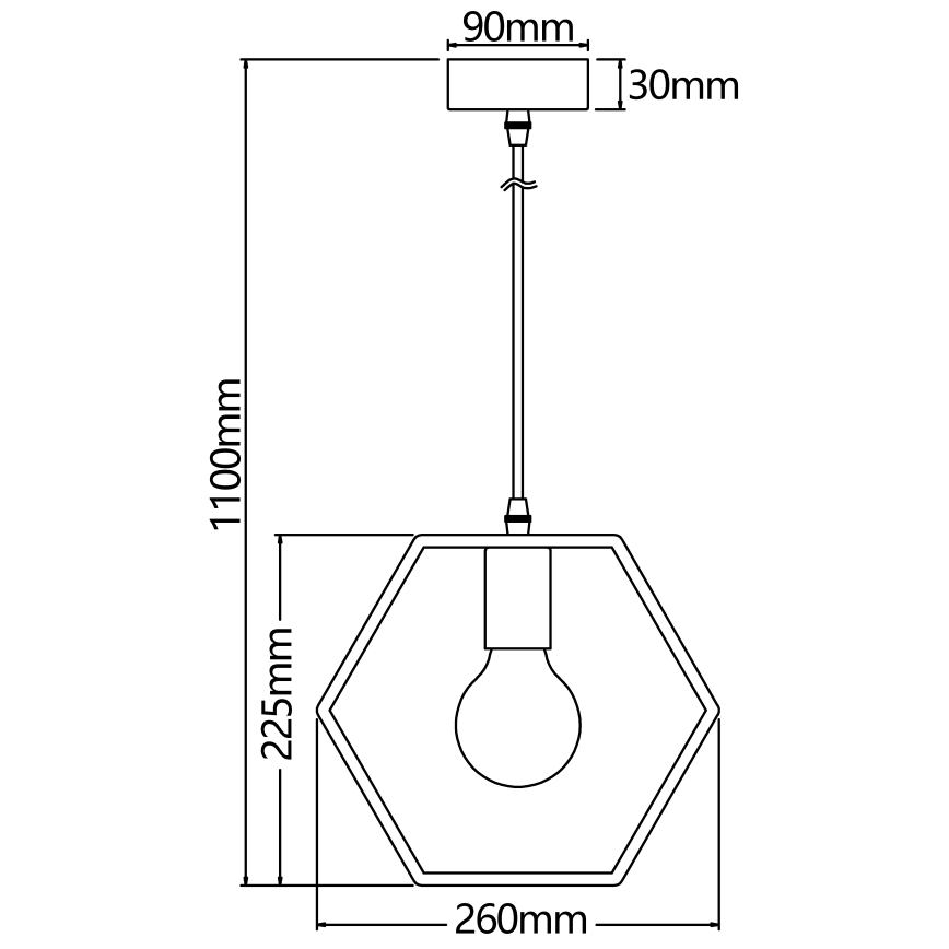 Aigostar - LED træpendel på wire 1xE27/9W/230V 2200K fyrretræ