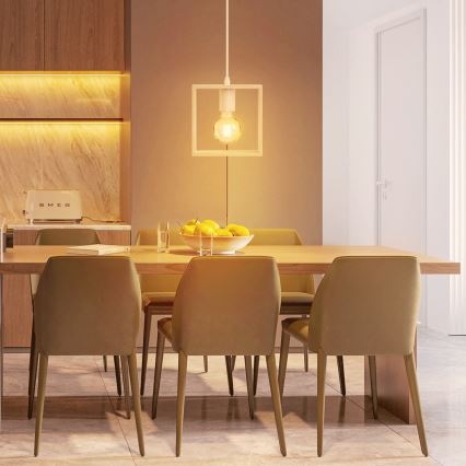 Aigostar - LED træpendel på wire 1xE27/9W/230V 2200K i fyrretræ