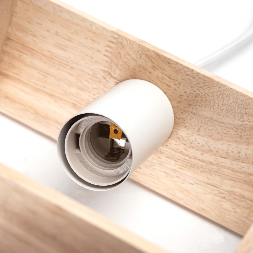Aigostar - LED træpendel på wire 1xE27/9W/230V 2200K i fyrretræ