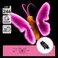 Aigostar - LED udendørs dekoration 246xLED/9W/230V 42 cm IP44 sommerfugl/lyserød