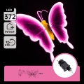Aigostar - LED udendørs dekoration 372xLED 60 cm IP44 sommerfugl/rosa