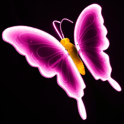 Aigostar - LED udendørs dekoration 372xLED 60 cm IP44 sommerfugl/rosa