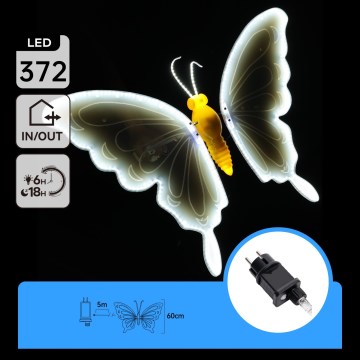 Aigostar - LED udendørs dekoration 372xLED IP44 kold hvid sommerfugl