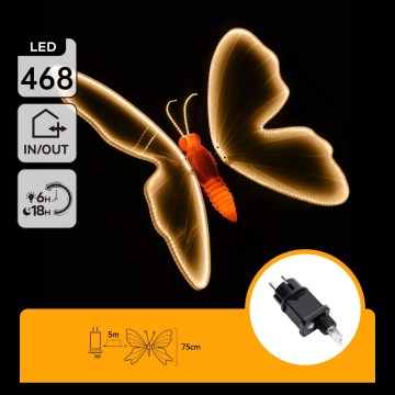 Aigostar - LED udendørs dekoration 504xLED IP44 varm hvid sommerfugl