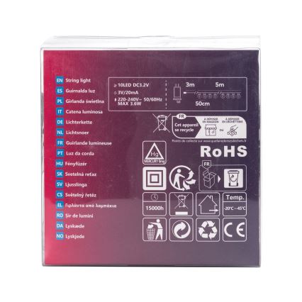 Aigostar - LED udendørs dekorationskæde 10xLED/8m IP44 kølig hvid