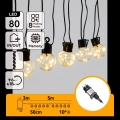 Aigostar - LED Udendørs dekorationslyskæde 80xLED/8 funktioner 5m IP44 varmhvid