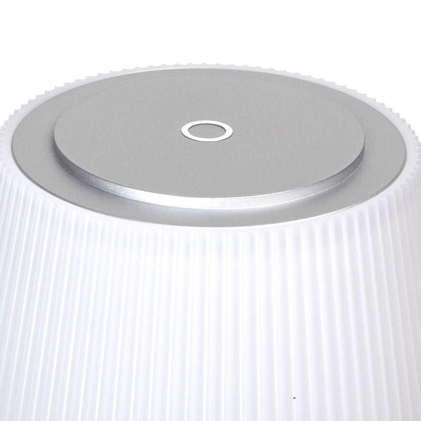 Aigostar - LED Udendørs bordlampe dæmpbar og genopladelig LED/4W/5V 3600mAh hvid/mat krom IP54