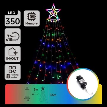 Aigostar - LED udendørs julebelysning 350xLED 3,5m IP44 multicolor