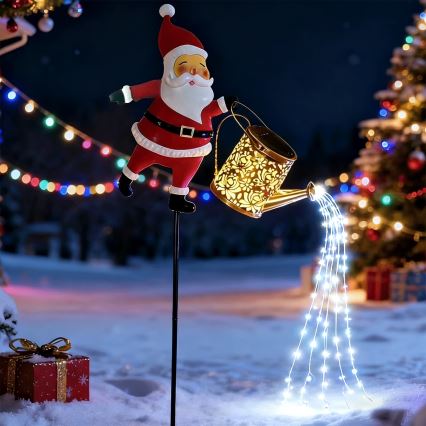 Aigostar - LED udendørs juledekoration 120xLED/8 funktioner 80 cm IP44 Santa/kold hvid