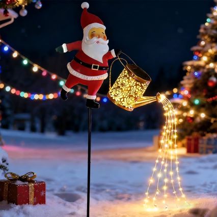 Aigostar - LED udendørs juledekoration 120xLED/3xAA/8 funktioner 80 cm IP44 Santa/varm hvid
