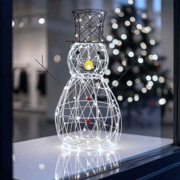 Aigostar - LED Udendørs juledekoration 200xLED/8 funktioner 0,9m IP44 kold hvid snemand