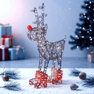 Aigostar - LED Udendørs juledekoration 200xLED/8 funktioner 0,9m IP44 kølig hvid rensdyr