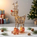 Aigostar - LED udendørs juledekoration 200xLED/8 funktioner 0,9m IP44 varm hvid rensdyr