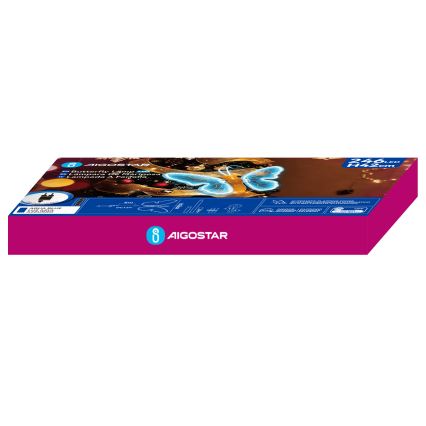 Aigostar - LED udendørs dekoration 246xLED/9W/230V 42 cm IP44 sommerfugl/blå