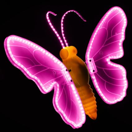 Aigostar - LED udendørs dekoration 246xLED/9W/230V 42 cm IP44 sommerfugl/lyserød