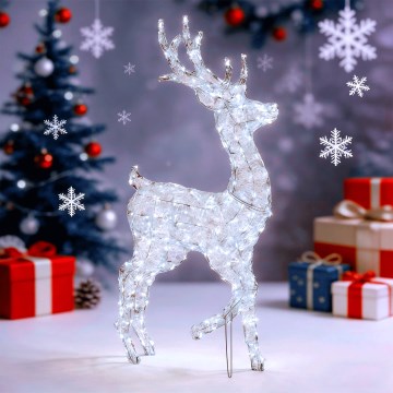 Aigostar - LED udendørs juledekoration 240xLED/8 funktioner 1,25m IP44 kold hvid hjort