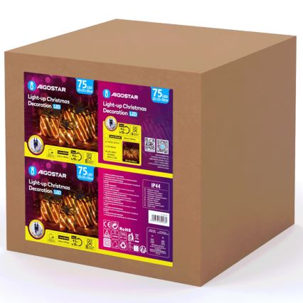 Aigostar- LED udendørs juledekoration 3,6W/31/230V 2700K 20/25/30cm IP44 gaver