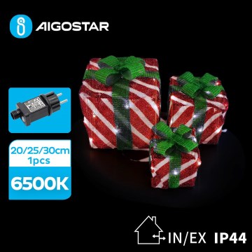 Aigostar- LED udendørs juledekoration 3,6W/31/230V 6500K 20/25/30cm IP44 gaver