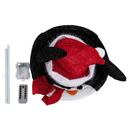 Aigostar - LED udendørs juledekoration 50xLED/3xAA 0,7m IP44 pingvin + fjernbetjening