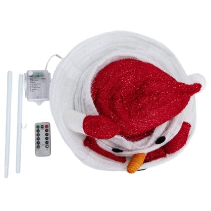 Aigostar - LED juledekoration til udendørs brug 50xLED/3xAA 0,7m IP44 snemand + fjernbetjening