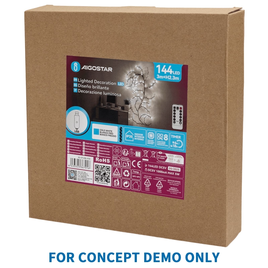 Aigostar - LED udendørs juledekoration 540xLED/6W/230V 43 cm IP44 varm hvid snefnug