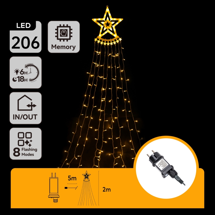 Aigostar - LED udendørs juledekoration LED/3,6W/230V 2m IP44 varmhvid