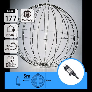 Aigostar - LED udendørs juledekoration LED/3,6W/230V 60 cm IP44 kugle kold hvid
