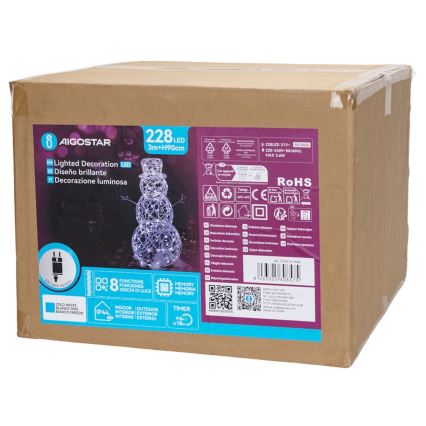 Aigostar-LED Udendørs juledekoration LED/3,6W/31/230V 6500K 90cm IP44 snemand