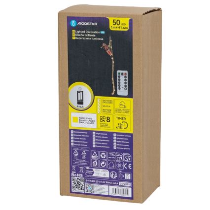 Aigostar - LED udendørs juledekoration LED/4xAA IP44 Julemand med faldskærm