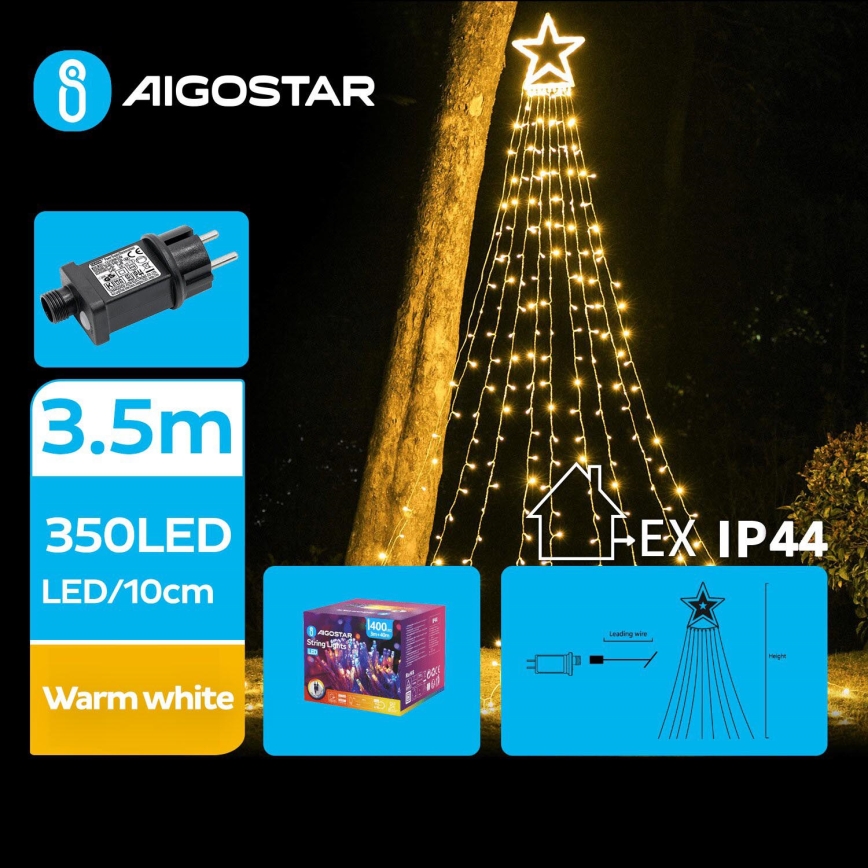 Aigostar - LED Udendørs juledekoration LED/6W/230V 3,5m IP44 varm hvid