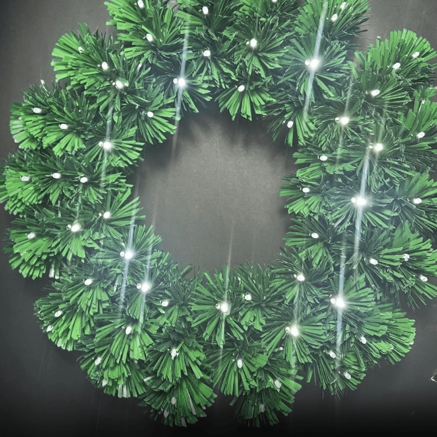 Aigostar - LED udendørs julekrans 72xLED/3xAA Ø 50 cm IP44 kold hvid