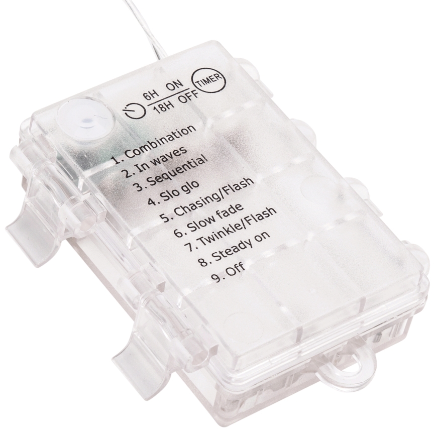 Aigostar - LED udendørs julelyskæde 100xLED/8 funktioner 3xAA 10,3m IP44 varm hvid/kold hvid