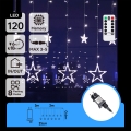 Aigostar - LED udendørs julekæde 120xLED/8 funktioner 3x0,6 m IP44 kold hvid + fjernbetjening