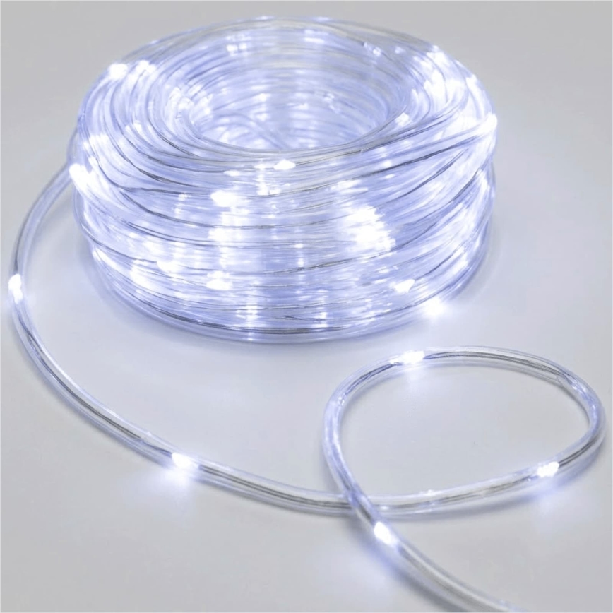 Aigostar - LED udendørs julelyskæde 100xLED/8 funktioner 3xAA 10,3m IP44 kold hvid