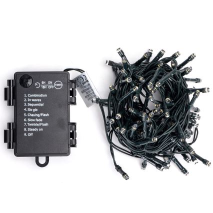 Aigostar - LED udendørs julelyskæde 100xLED/8 funktioner 3xAA 5,3 m IP44 multicolor