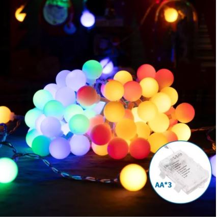 Aigostar - LED udendørs julelyskæde 100xLED/3xAA/8 funktioner 10,3 m IP44 multifarvet