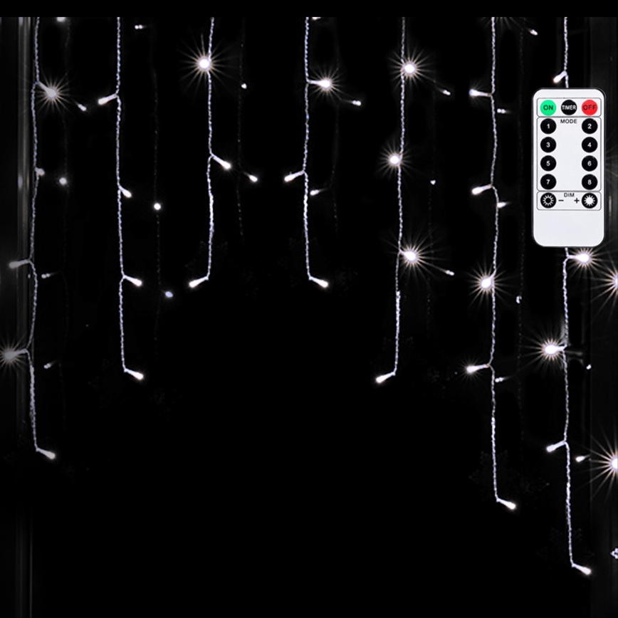 Aigostar - LED udendørs julelyskæde 100xLED/6W/230V/8 funktioner 1,5 x 1 m IP44 kold hvid + fjernbetjening