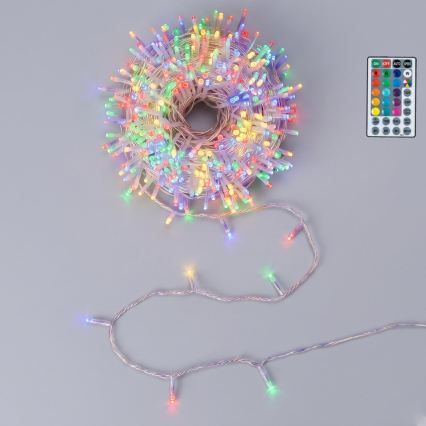 Aigostar - LED udendørs julelyskæde 100 LED/7 funktioner 4xAA-batterier 10,3 m IP44 multifarvet + fjernbetjening