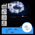 Aigostar - LED Udendørs julelyskæde 100xLED/8 funktioner/3xAA 10,3m IP44 kold hvid