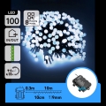 Aigostar - LED udendørs julelyskæde 100xLED/8 funktioner 3xAA 10,3m IP44 kølig hvid