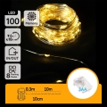 Aigostar -LED Udendørs julelyskæde 100xLED/8 funktioner 3xAA 10,3m IP44 varm hvid