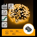 Aigostar - LED udendørs julelyskæde 100xLED/8 funktioner 3xAA 10,3m IP44 varm hvid