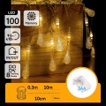 Aigostar - LED udendørs julelyskæde 100xLED/8 funktioner 3xAA 10 m IP44 varm hvid dråber