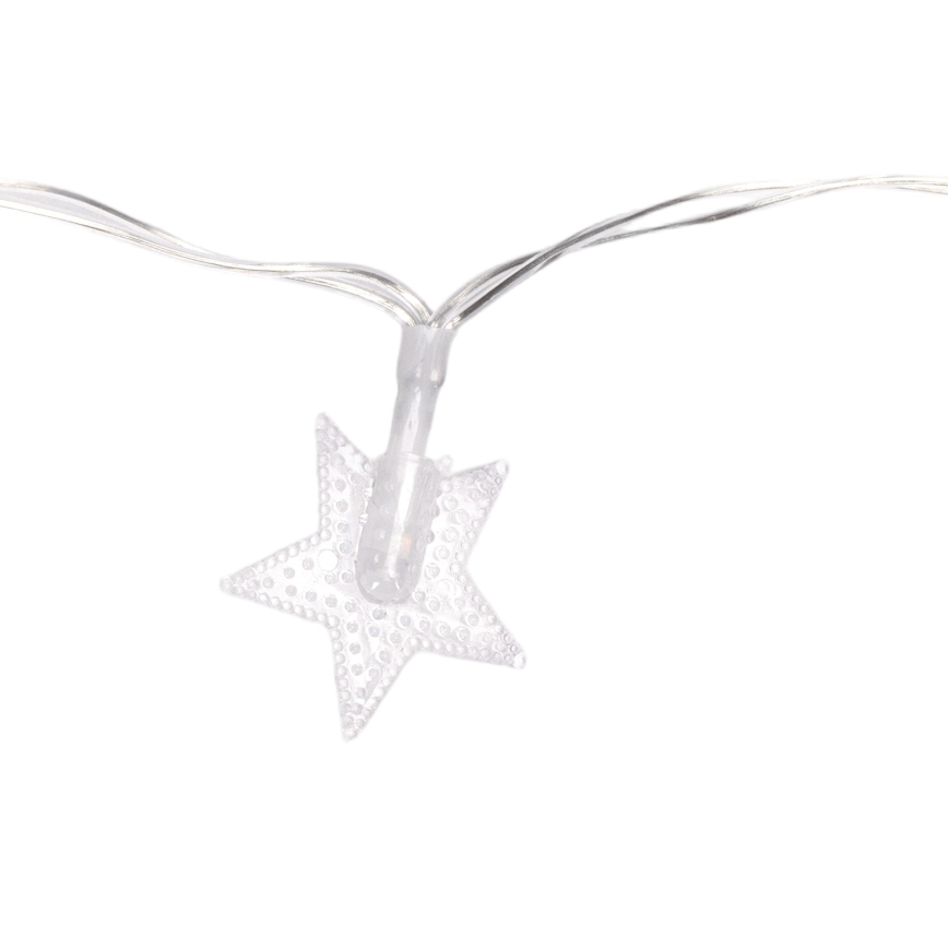 Aigostar - LED udendørs julelyskæde 100 LED / 8 funktioner 3x AA 10 m IP44 kølig hvid