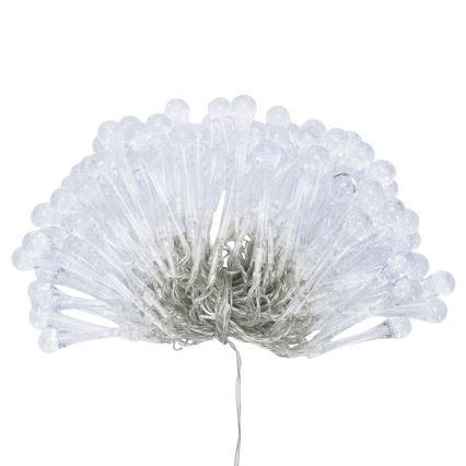 Aigostar - LED udendørs julelyskæde 100xLED/8 funktioner 3xAA 10 m IP44 varm hvid dråber