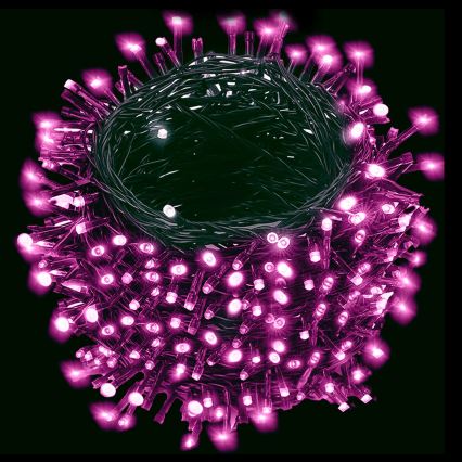 Aigostar - LED udendørs julelyskæde 100xLED/8 funktioner 3xAA 5,3m IP44 lyserød