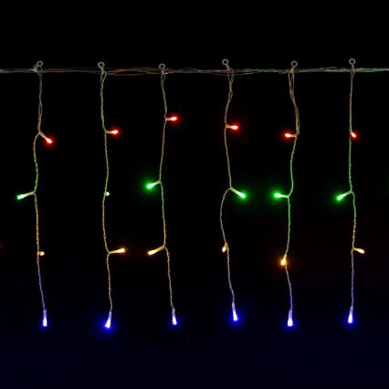 Aigostar-LED Udendørs julelyskæde 100xLED/8 funktioner 3xAA 8x0,4m IP44 multifarvet